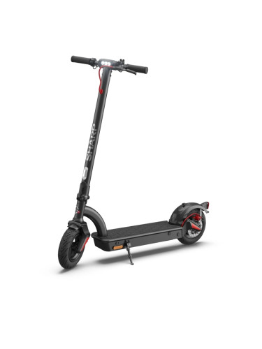 Електрически скутер Sharp Electric Scooter, Range per charge: 40 km, LED Display, USB Charging Port, Bluetooth, IPX4 certification, Wheel size: 10", Dual brake systems, Mechanical bell, Max load: 120 kg, Black