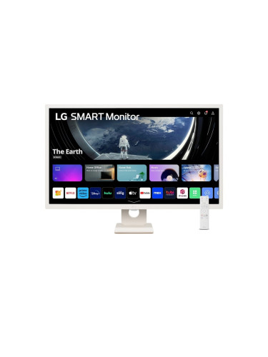 Монитор LG 32SR50F-W, 31.5" IPS Smart webOS23, Anti-Glare, 8ms, 1200:1, 250cd/m, sRGB 99%, FHD 1920x1080, HDR 10, HDMI, USB, Wi-Fi B/in, AirPlay 2, Speacers 5W x 2, Tilt, White