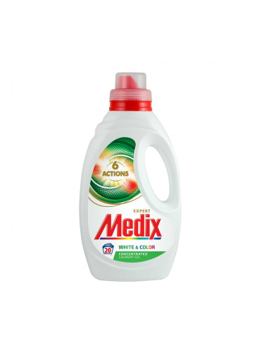 Medix Перилен препарат 6 Actions White&Color, течен, 1.1 L, за 20 пранета