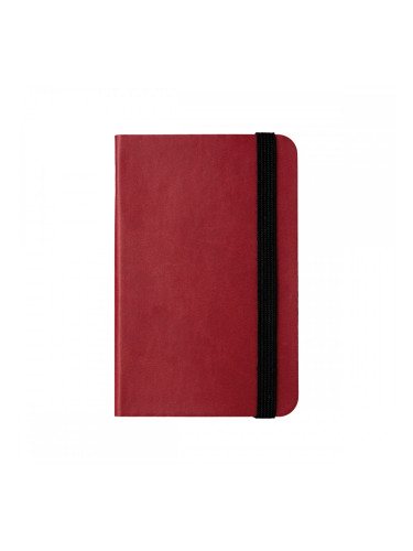Бележник Пиколо, с ластик, 9 x 14 cm, 80 листа, бордо