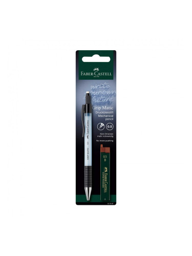 Faber-Castell Автоматичен молив Grip Matic 1375, 0.5 mm, с мини графити, в блистер