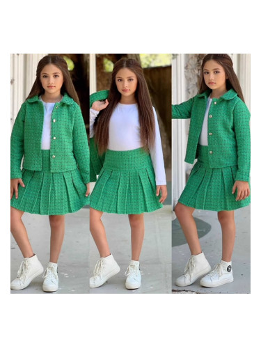 Комплект за момиче от 3 части - пола, блузка и сако в пепит Даника