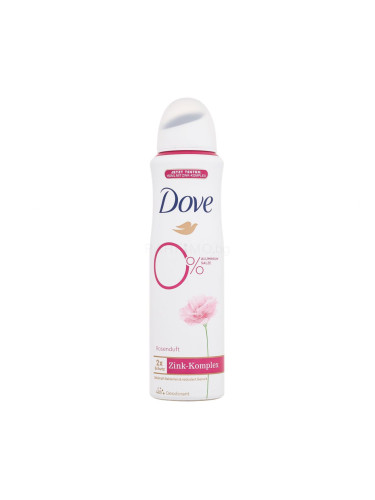 Dove 0% ALU Rose 48h Дезодорант за жени 150 ml увреден флакон