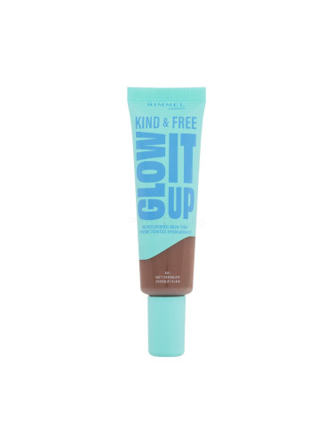 Rimmel London Kind & Free Glow It Up Moisturising Skin Tint Фон дьо тен за жени 30 ml Нюанс 601 Soft Chocolate