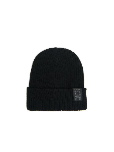 Cropp - Черна шапка beanie - черeн