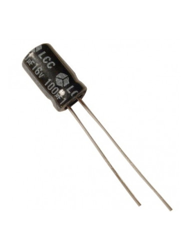 Кондензатор електролитен 100uF, 63V, THT, Ф13x21mm