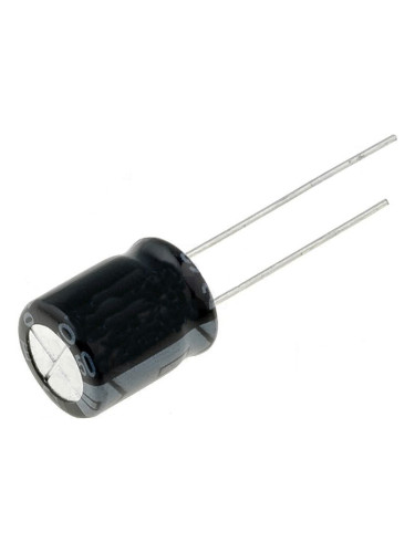 Кондензатор електролитен 100uF, 35V, THT, Ф10x21mm
