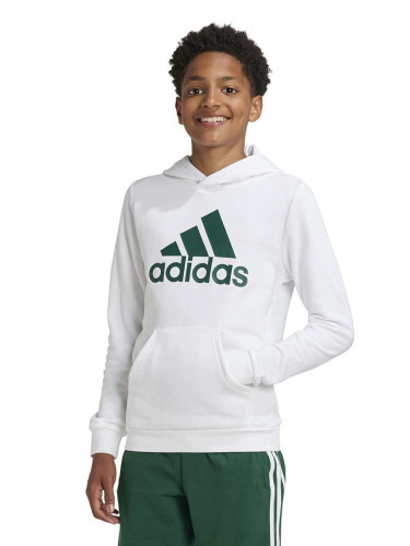 Детски суичър adidas U BL HOODIE в бяло с качулка с принт IV7325