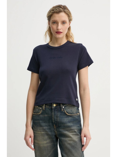 Памучна тениска G-Star Raw в тъмносиньо D26423-C812