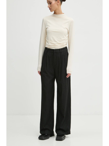 Панталон Hollister Co. в черно със стандартна кройка, с висока талия KI356-4145