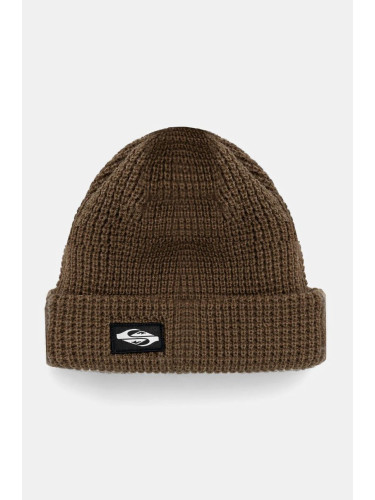 Детска шапка Quiksilver TOFINO BEANIE в зелено от плътен трикотаж EQBHA03079