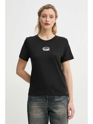 Памучна тениска G-Star в черно D26417-C954