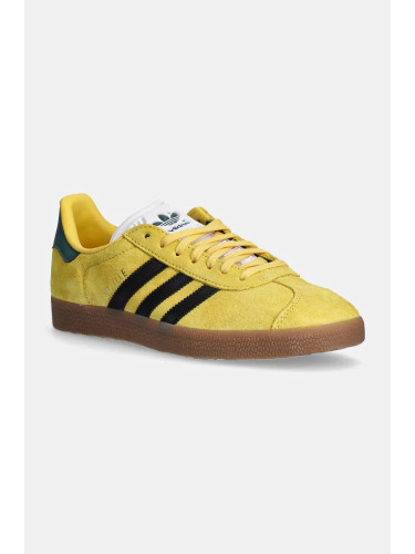 Велурени маратонки adidas Originals Gazelle в жълто IH2632