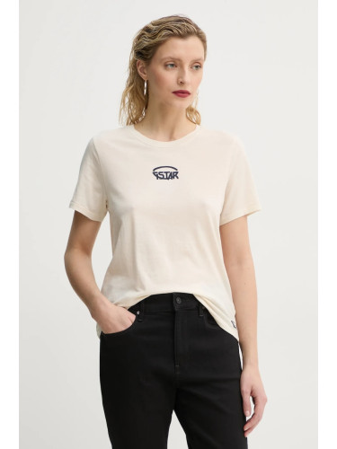 Памучна тениска G-Star в бежово D26417-C954