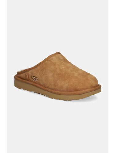 Детски велурени чехли UGG KIDS' CLASSIC SLIP-ON в кафяво 1161030K