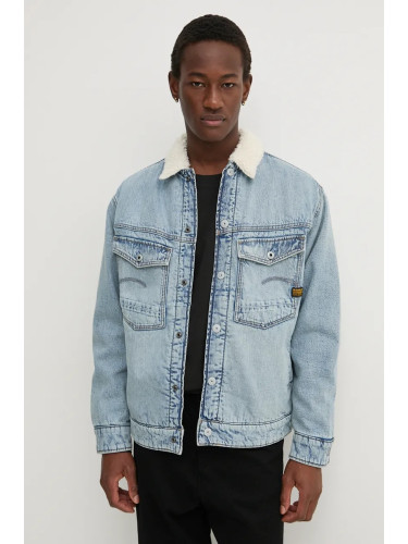 Дънково яке G-Star в синьо преходен модел D25138-D536