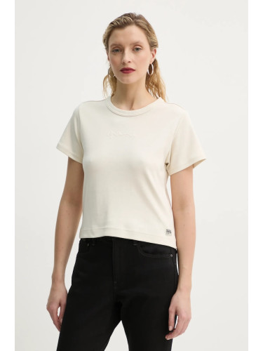 Памучна тениска G-Star в бежово D26423-C812