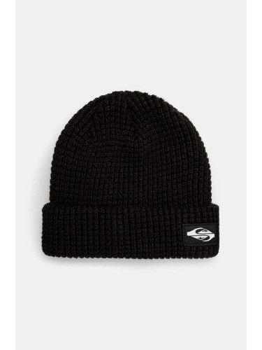 Детска шапка Quiksilver TOFINO BEANIE в черно от плътен трикотаж EQBHA03079