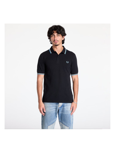 Тениска FRED PERRY The Twin Tipped Shirt Black/ Ecru/ Soft blue M