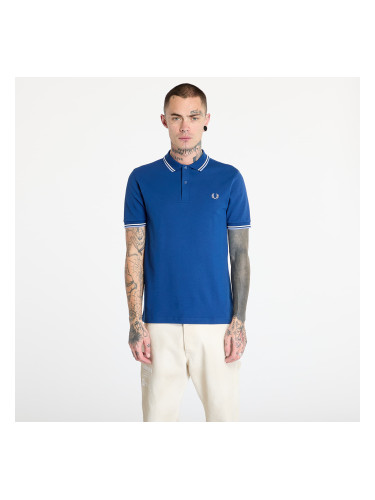 Тениска FRED PERRY The Twin Tipped Polo Shirt Shaded Cobalt / Snow White / Light Smoke M