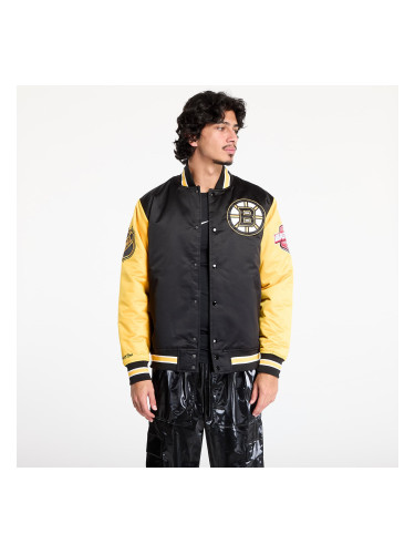 Бомбер Mitchell & Ness NHL Primetime Heavyweight Satin Jacket Current Logo Bruins Black M