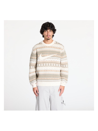 Пуловер Nike Life Fair Isle Swoosh Sweater Light Orewood Brown/ Sail/ Khaki M