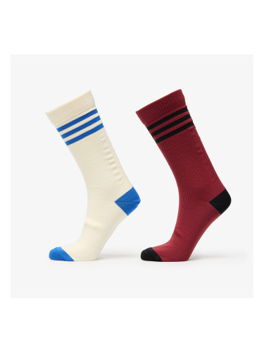 Чорапи adidas 3 Stripes Textured Crew Socks 2-Pack Cream White/ Preloved Ruby L