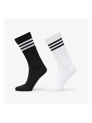 adidas 3 Stripes Textured Crew Socks 2-Pack White/ Black L