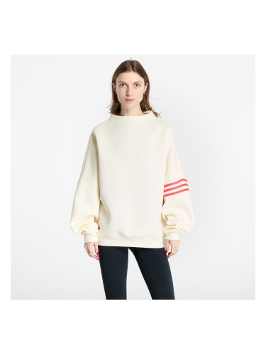 Суитшърт adidas Neuclassics Oversized Mock Neck Sweatshirt Cream White/ Real Coral L