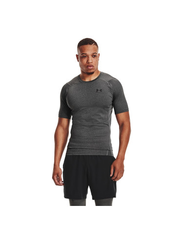 Тениска Under Armour Hg Armour Comp SS Tee Carbon Heather/ Black XXXL