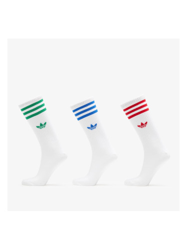 adidas High Crew Sock 3-Pack White/ Better Scarlet/ Blue/ Green L