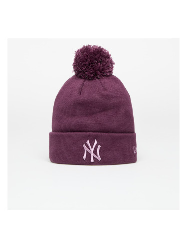 New Era New York Yankees Knit Medium Wmns MLB Wmns Metallic Bobble Beanie Damson Universal