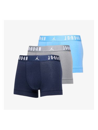 Jordan Mens Flight Cotton Trunk 3-Pack University Blue L