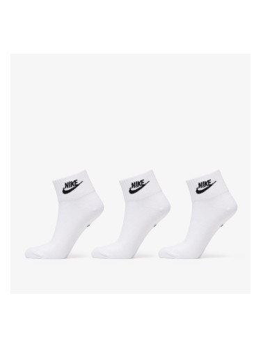 Nike Sportswear Everyday Essential Ankle Socks 3-Pack White/ Black XL