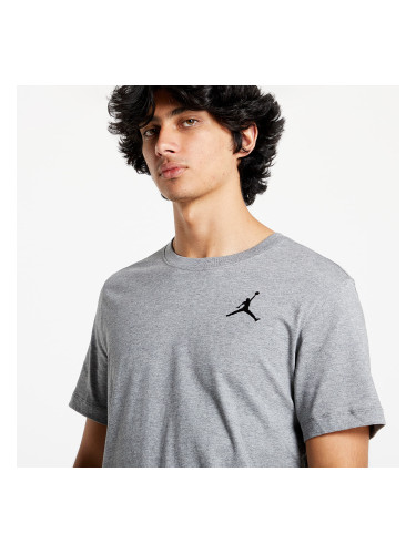 Тениска Jordan M J Jumpman Emb Ss Crew Carbon Heather/Black L