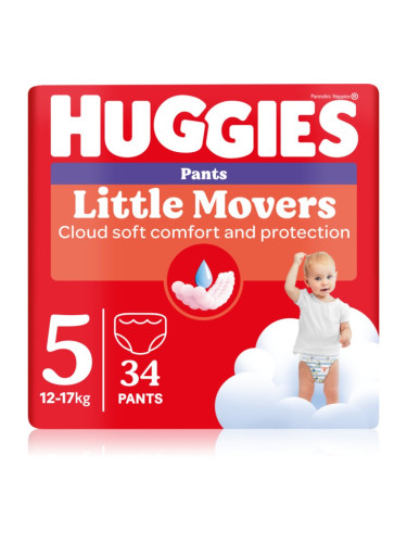 Huggies Little Movers Pants еднократни пелени гащички 12-17 kg 34 бр.