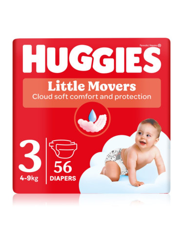 Huggies Little Movers Ultra Comfort еднократни пелени Jumbo 4 - 9 kg 56 кг