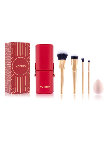 Notino Gift Set Make-up Brushes and Sponge Gift Set комплкет четки с калъф