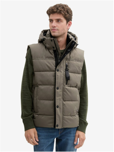 Khaki men's quilted vest Tom Tailor - Men's