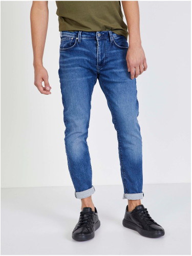 Dark blue men's straight fit jeans Pepe Jeans Stanley - Men