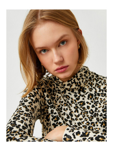 Koton Leopard Printed Long Sleeve T-Shirt