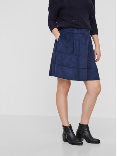 Dark blue skirt in suede Finish Noisy May Lauren - Women