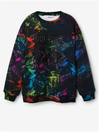 Black Boys Patterned Sweatshirt Desigual Vesubio - Boys