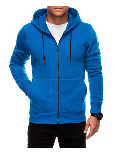 Edoti Unzipped men's BASIC hooded sweatshirt - blue