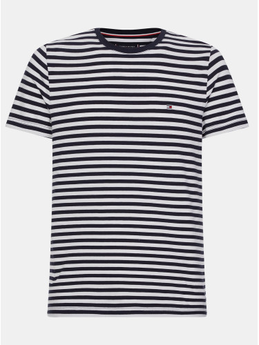 Men's striped basic T-shirt - White and blue Tommy Hilfiger - Men