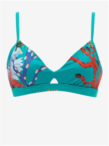 Turquoise patterned women's swimwear upper Desigual Attina I - Women