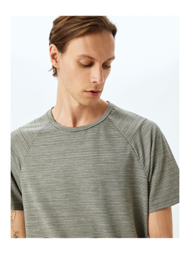 Koton Short Sleeve Crew Neck Striped Sports T-Shirt