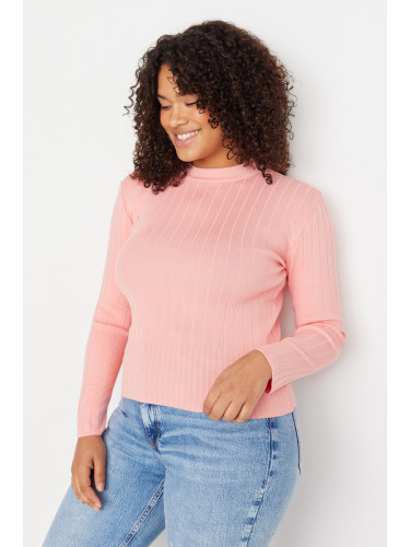 Trendyol Curve Pink Crew Neck Knitwear Blouse