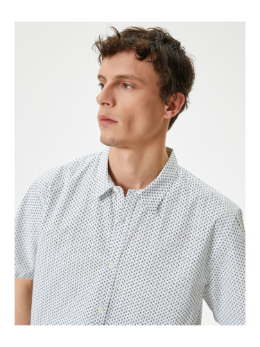 Koton Short Sleeve Shirt Minimal Patterned Classic Collar Cotton