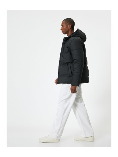 Koton Puffer Jacket Slim Fit Hooded Zippered Pocket